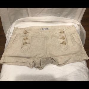 Express khaki linen shorts